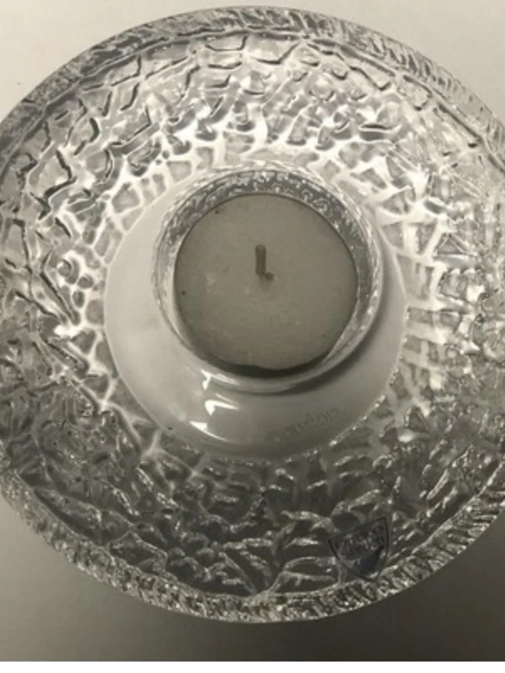 Orrefors set of 3 Discus crystal votive holders